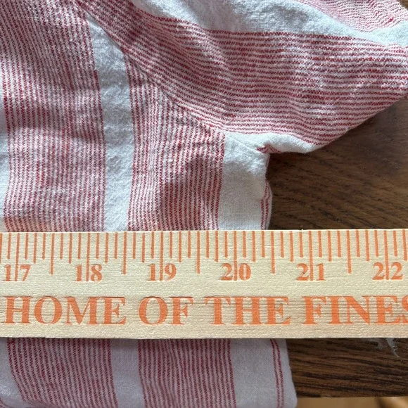 Banana Republic Stripe Textured‎ Peasant Top, Linen/Cotton, White/Pink Medium - Picture 8 of 8